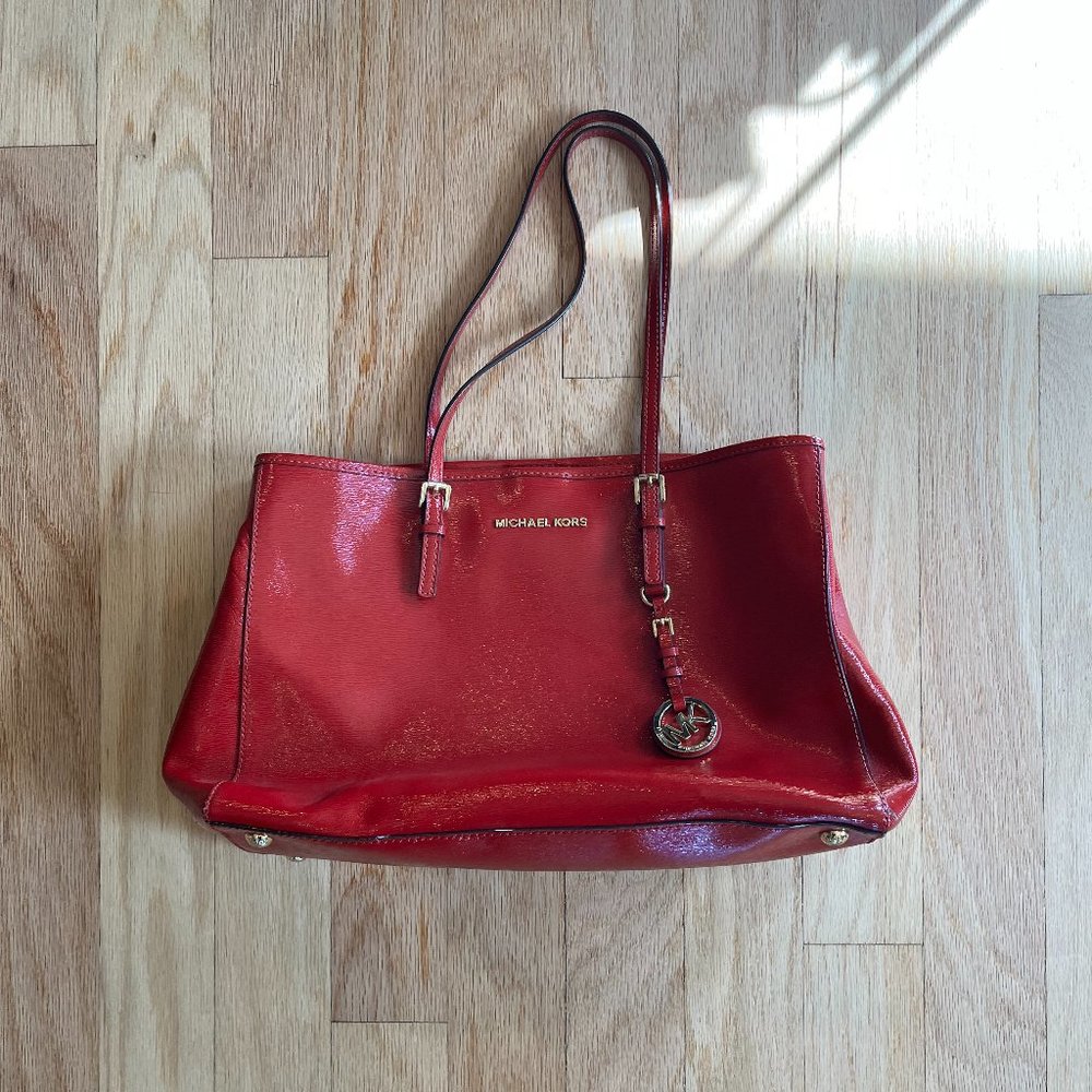 Michael Kors Red Tote/Laptop Bag